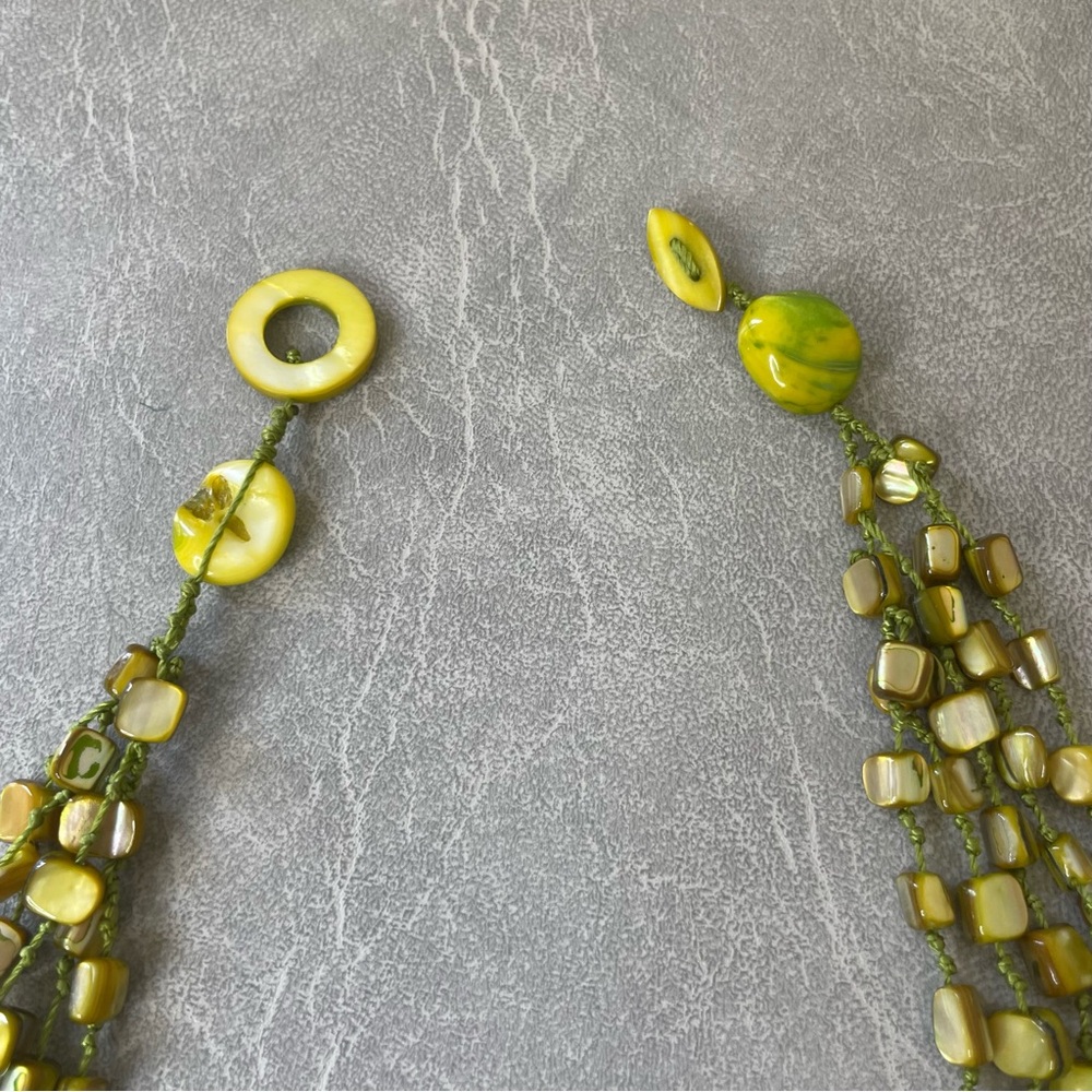Vintage Green Multi-Strand Necklace (Polished Stones) - Picture 5 of 8